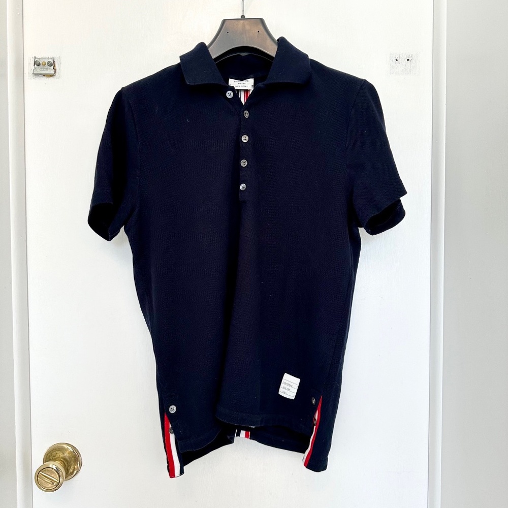 Thom Browne Knit polo (blue) men's small